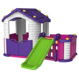 MYTS Indoor 3-in-1 Playhouse With Slide With Play Area Purple