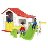 MYTS Playhouse, Slide, Table & Chair With Basketball - Red