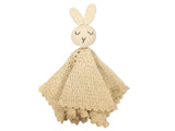 Pikkaboo Handmade Crochet Cotton Rabbit Toy Blanket - Beige