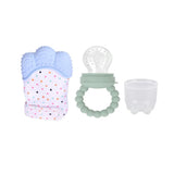 Pikkaboo Chew & Feed Teether with Fruit Pacifier Duo - Blue