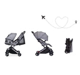 Youbi Toddler German Travel Light Stroller-Grey with New Born Attachment - Laadlee