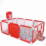 Pikkaboo Baby Playpen with Basketball Hoop & 30 Free balls - Red