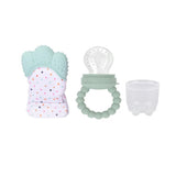 Pikkaboo Chew & Feed Teether with Fruit Pacifier Duo - Mint