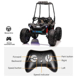 Megastar UTV With Removable Canopy, Remote Control And Colorful Lights 2 Seater 12V - Blk