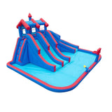 Megastar Inflatable Water Lagoon Park With Large Water Slides And Basketball Hoop - Blue