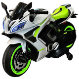 Megastar Ride On 12V Kazuki Rechargeable Battery Operated Ride On Bike For Kids With Hand Acceleration - Green