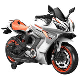 Megastar Ride On 12V Kazuki Rechargeable Battery Operated Ride On Bike For Kids With Hand Acceleration - Orange