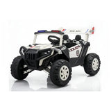Megastar 2 Seater Police Night Patrol Jeep Electric 12V With Siren & Remote Control - White