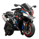 Megastar Kids Electric Superbike Ride-On 12V Dual Motor, Led Lights - Black