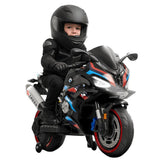 Megastar Kids Electric Superbike Ride-On 12V Dual Motor, Led Lights - Black