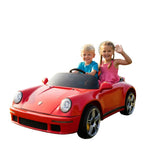 Megastar Big Ride On 24 V Licensed Porsche Kids Electric Car For 2 Kids With Parental Remote Control - Red