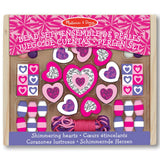 Melissa and Doug Shimmering Hearts Wooden Bead Set