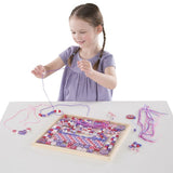 Melissa and Doug Shimmering Hearts Wooden Bead Set