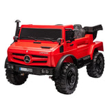 Megastar Ride On Licensed Mercedes 24 V Kids Electric Car Truck With Remote Control - Red