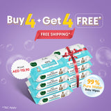 Mother Sparsh 99% Pure Water Baby Wipes - 72pcs (Pack of 8) - Laadlee