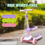 Mideer 2-in-1 Foldable Scooter - Galaxy Purple