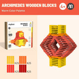 Mideer Archimedes Wooden Blocks - Warm Color Palette