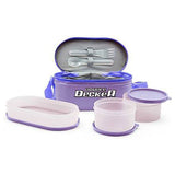 Milton Plastic Double Decker Lunch Box Set With Lunch Bag - Purple