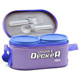 Milton Plastic Double Decker Lunch Box Set With Lunch Bag - Purple