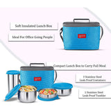 Milton Stainless Steel Insulated Tiffin, Set of 4 - Blue