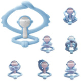 Mombella Hugging Monkey Teether Toy - Light Blue