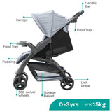 Moon Aria Baby Stroller - Dark Grey