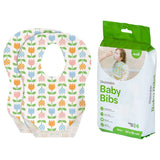Moon Disposable Baby Bibs- Flowers (24 X 35 Cm) - 24pcs