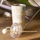 Moon Double Wall Smoothie Cup With Straw 16Oz-White