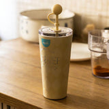 Moon Double Wall Smoothie Cup With Straw 16Oz-White