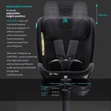Moon GYRO PRO Plus i-Size 360 Degree Roating Car Seat - Black