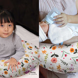 Moon Portable Nursing Breast Feeding Baby Support Pillow With Zippered Cover - Flowers
