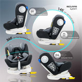 Moon GYRO Baby Car Seat ISOFIX+ Top Tether Rotation 360 - Black