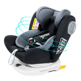 Moon GYRO Baby Car Seat ISOFIX+ Top Tether Rotation 360 - Black