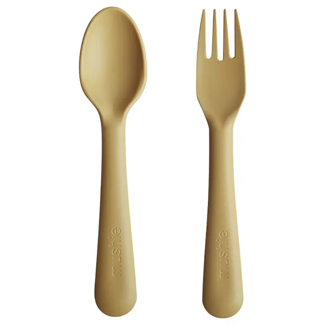 Mushie Fork & Spoon Mustard - Laadlee