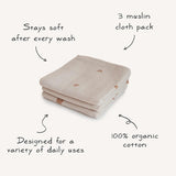 Mushie Muslin Cloth 3-pack - Roman Green - Laadlee