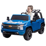 MYTS 12V Chevrolet Silverado Electric Rideon w/ Two Seats - Blue