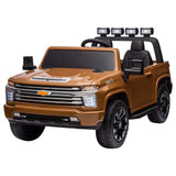 MYTS 12V Chevrolet Silverado Electric Rideon w/ Two Seats - Brown