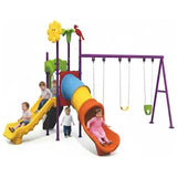 MYTS Bright & Safe Playhouse With 3 Swings & 2 Slides