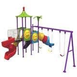 MYTS Bright & Safe Playhouse With 3 Swings & 3 Slides