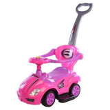 MYTS Canopy 3-In-1 Ride On Push Car With Sun Visor - Pink