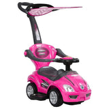MYTS Canopy 3-In-1 Ride On Push Car With Sun Visor - Pink