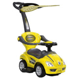 MYTS Canopy 3-In-1 Ride On Push Car With Sun Visor - Yellow