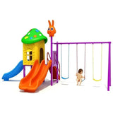 MYTS Cute Mega Play Zone With 3 Swings 2 Slides