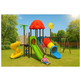 MYTS Dome Mega Play Zone With 3 Slides & 3 Swings