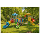 MYTS Extra Fun Mega Play Zone With 3 Swings & 4 Slides
