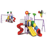 MYTS Garden Play Deck With 3 Swings & 3 Slides