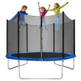 MYTS Jump Round Trampoline With Enclosure Net - 14ft - Blue