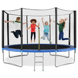 MYTS Jump Round Trampoline With Enclosure Net - 14ft - Blue