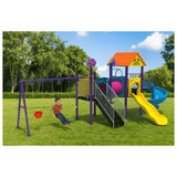 MYTS Kids Discovery Playland With 3 Swings & 2 Slides