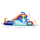 MYTS Kids Giant Inflatable Castle Water Park With Double Slide, Splash Pool And Climbing Wall
